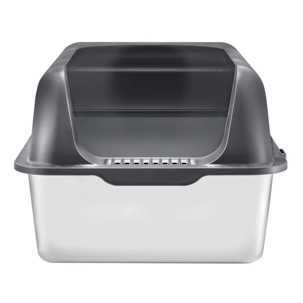 Vevor Deep Cat Litter Box Odor-Free Litter Box with Filtering Foot Board (Dark Gray)